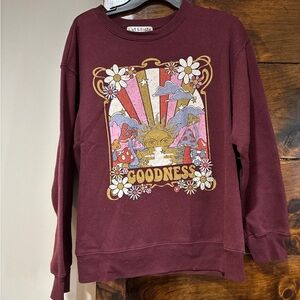 Burgundy Graphic Sweatshirt
